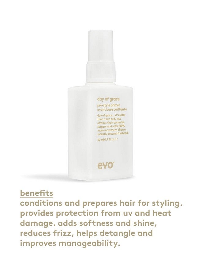 Vo Day Of Grace Prestyle Primer Leavein Heat Protectant Spray Moisturizes Detangles & Smooths Hair Travel Size 50Ml / 1.7Fl.Oz