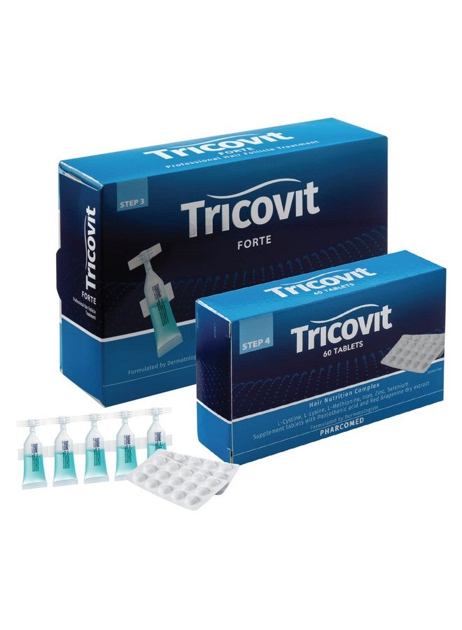Tricovit Tablets (60 Tablets) And Tricovit Forte Locion Capilar 8 Ml (10 Ampoules)