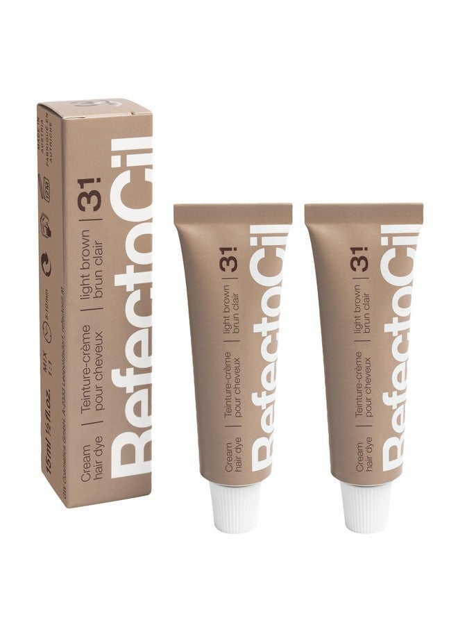 Efectocil Cream Hair Dye 2Pack Professional Hair Tint For Longlasting Color Light Brown ( 3.1)