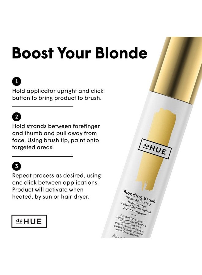 Phue Blonding Brush Heatactivated Highlighter For Prelightened Or Natural Blond Hair Easytouse Precision Applicator With Lemon Juice & Hydrogen Peroxide