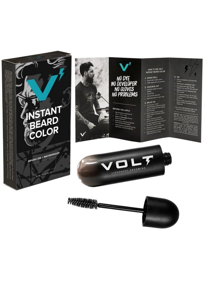 Olt Grooming Instant Beard Color Single Pack Smudge And Water Resistant Quick Drying Brush On Color For Beards Mustaches And Eyebrows 0.35 Fl Oz (10 Ml) Onyx (Black)