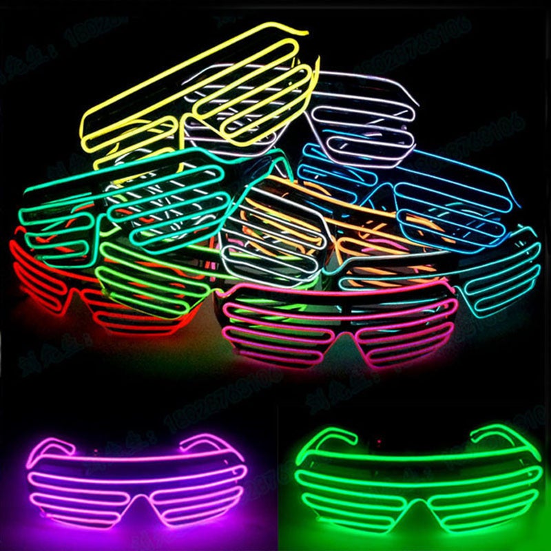 10 Colors Optional Light Up El Wire Neon Rave Twinkle Glowing Party LED Glasses