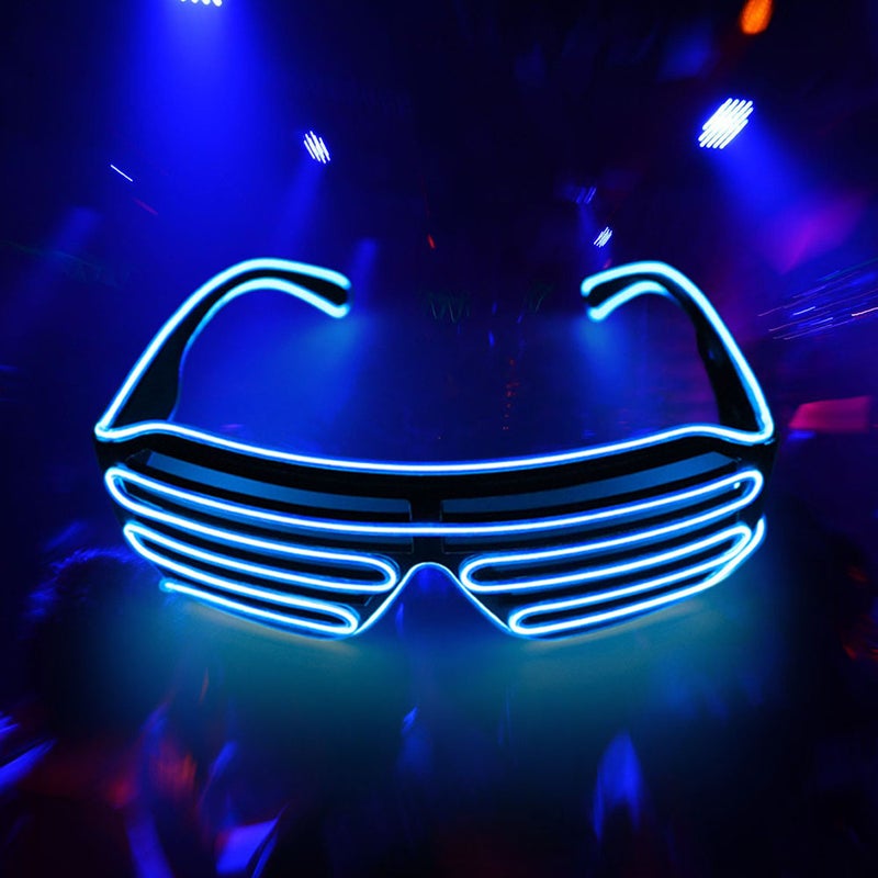 10 Colors Optional Light Up El Wire Neon Rave Twinkle Glowing Party LED Glasses