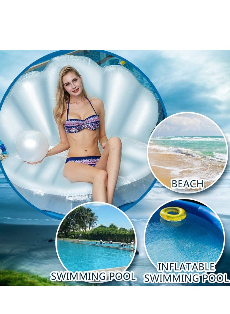 Inflatable Seashell Swimming Pool Inflatable Floating Ball Giant Swimming Pool Floating Bed Mattress Beach Swimming Pool Seashore Shell Shaped Water Sofa Floating Air Cushion Beach Swimming Pool