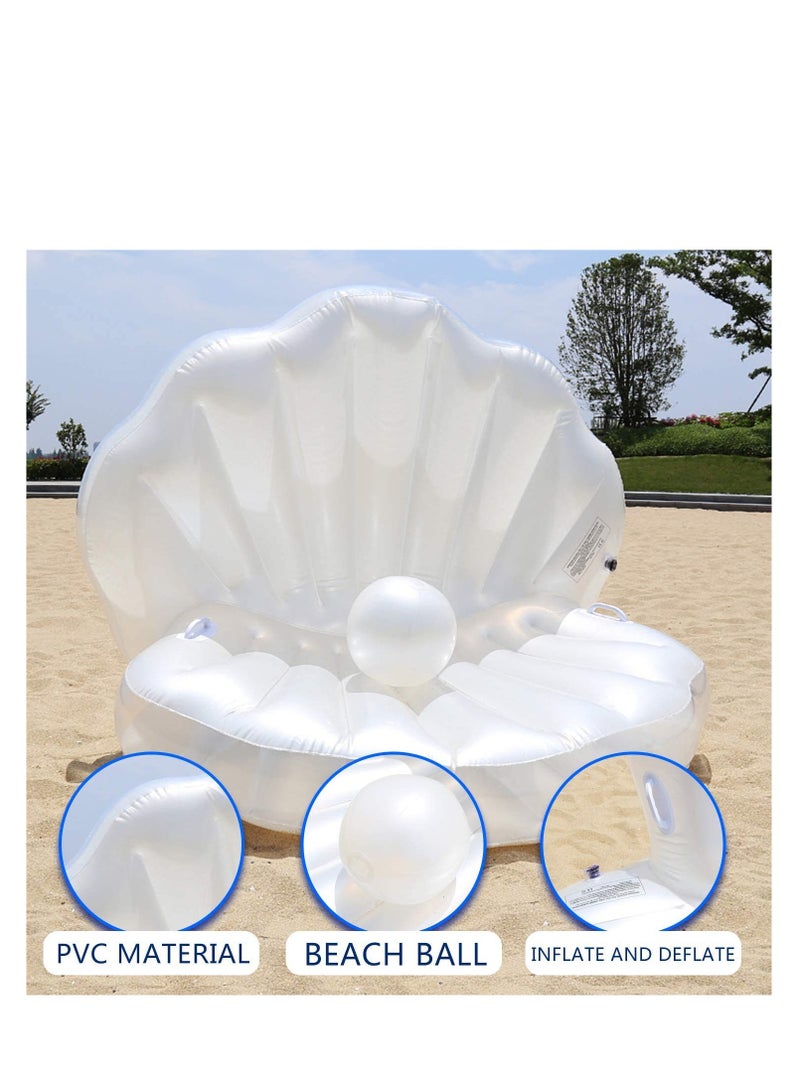Inflatable Seashell Swimming Pool Inflatable Floating Ball Giant Swimming Pool Floating Bed Mattress Beach Swimming Pool Seashore Shell Shaped Water Sofa Floating Air Cushion Beach Swimming Pool