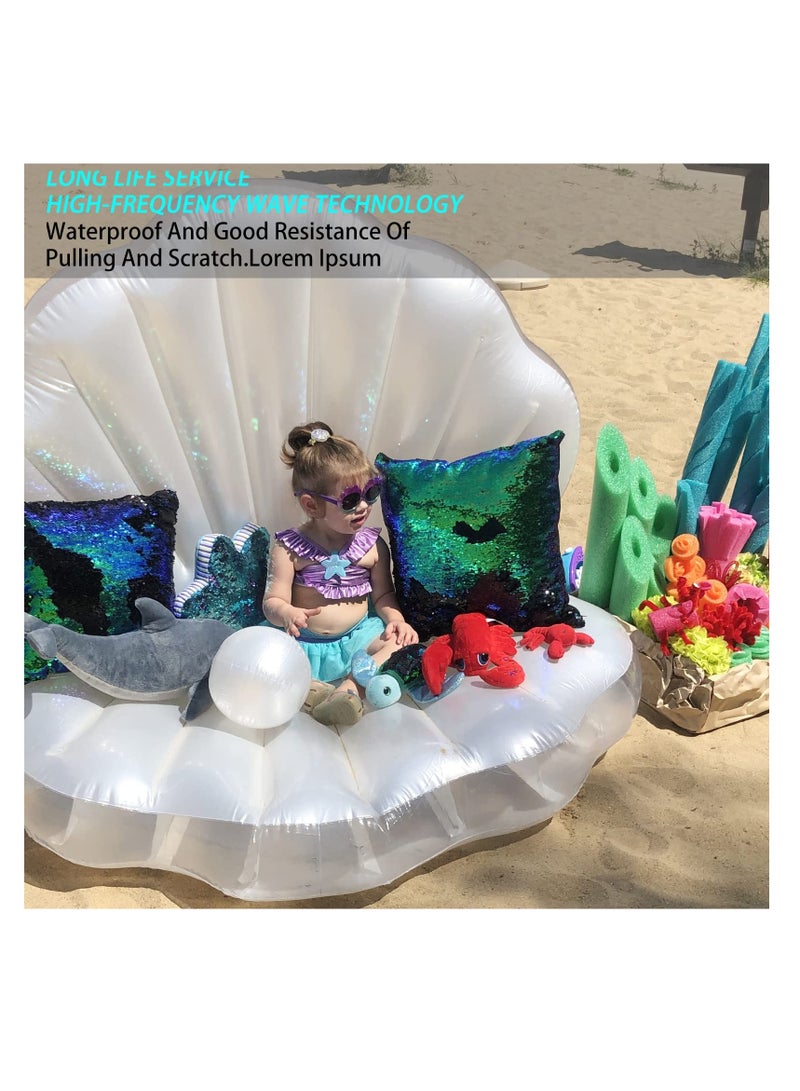 Inflatable Seashell Swimming Pool Inflatable Floating Ball Giant Swimming Pool Floating Bed Mattress Beach Swimming Pool Seashore Shell Shaped Water Sofa Floating Air Cushion Beach Swimming Pool