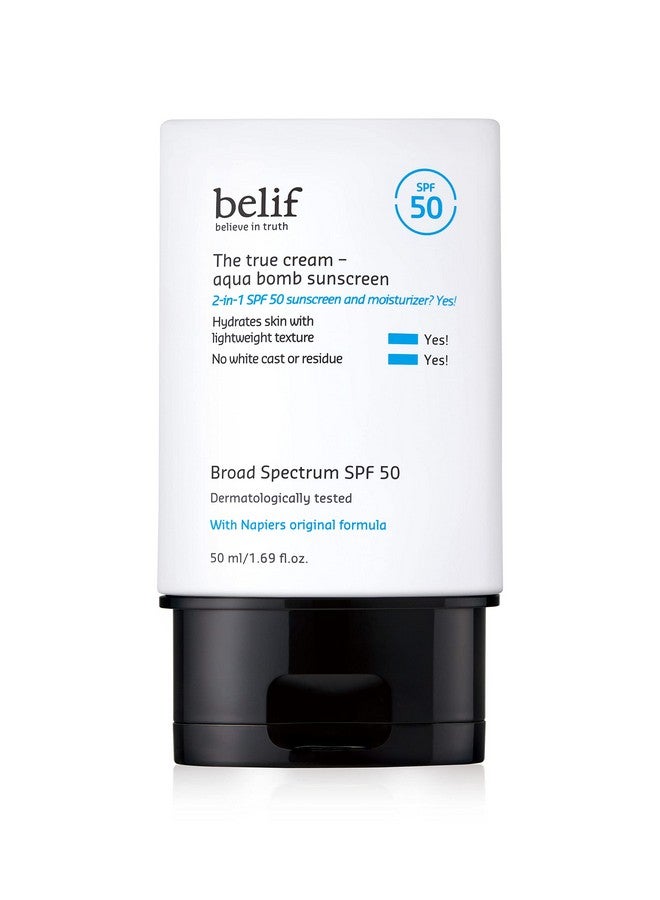 Elif Aqua Bomb Sunscreen Broad Spectrum Spf 50 ; Lightweight 2In1 Moisturizing Sunscreen ; Clean Finish ; 1.69 Fl. Oz White