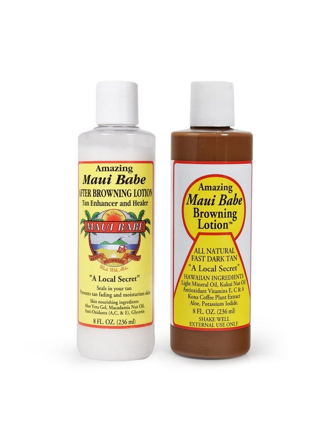Aui Babe Before And After Browning Lotion [2Pack] Before And After Sun Tan Made In Usa 8 Ounces