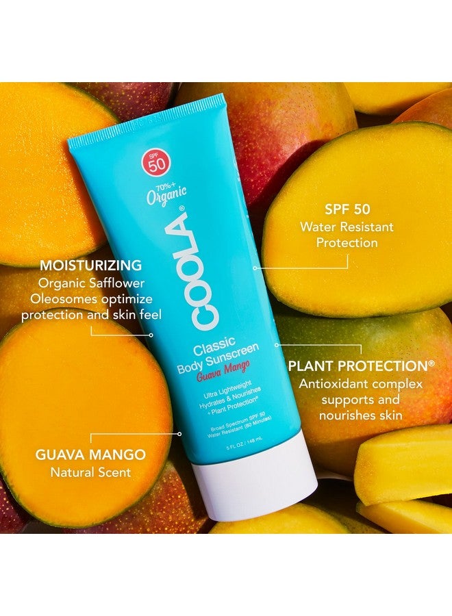 Oola Organic Sunscreen Spf 50 Sunblock Body Lotion Dermatologist Tested Skin Care For Daily Protection Vegan And Gluten Free Guava Mango 5 Fl Oz