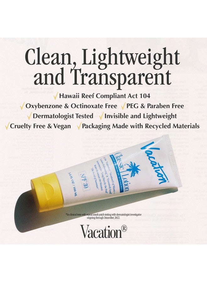 Acation Classic Sunscreen Lotion Spf 30 + Air Freshener Bundle Water Resistant Broad Spectrum Sunscreen Sun Block Vegan Sun Tanning Lotion Body Lotion With Spf Spf 30 Sunscreen 3.4 Fl. Oz.