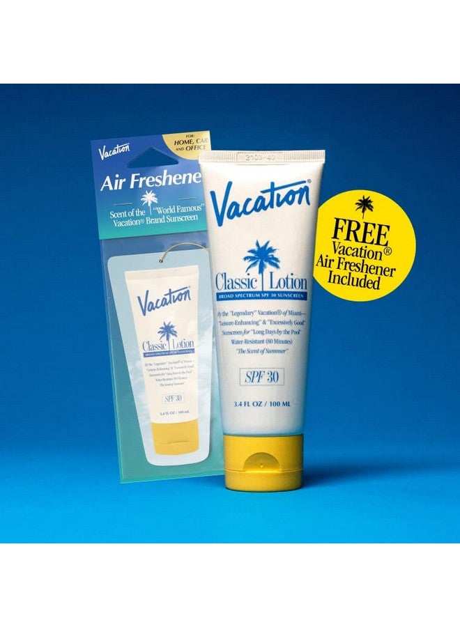 Acation Classic Sunscreen Lotion Spf 30 + Air Freshener Bundle Water Resistant Broad Spectrum Sunscreen Sun Block Vegan Sun Tanning Lotion Body Lotion With Spf Spf 30 Sunscreen 3.4 Fl. Oz.