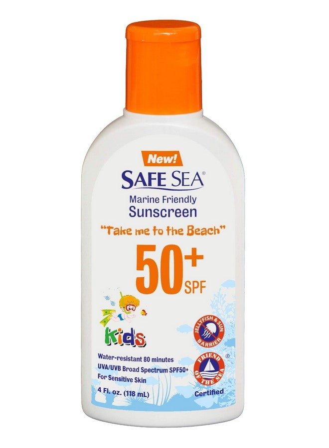 Afe Sea Jellyfish Stingblocking Sunscreen For Kids Spf 50+ Lotion 4Oz Waterproof Biodegradable Coral Reefsafe Body And Face Sunscreen Antijellyfish And Sealice Sting Protection.