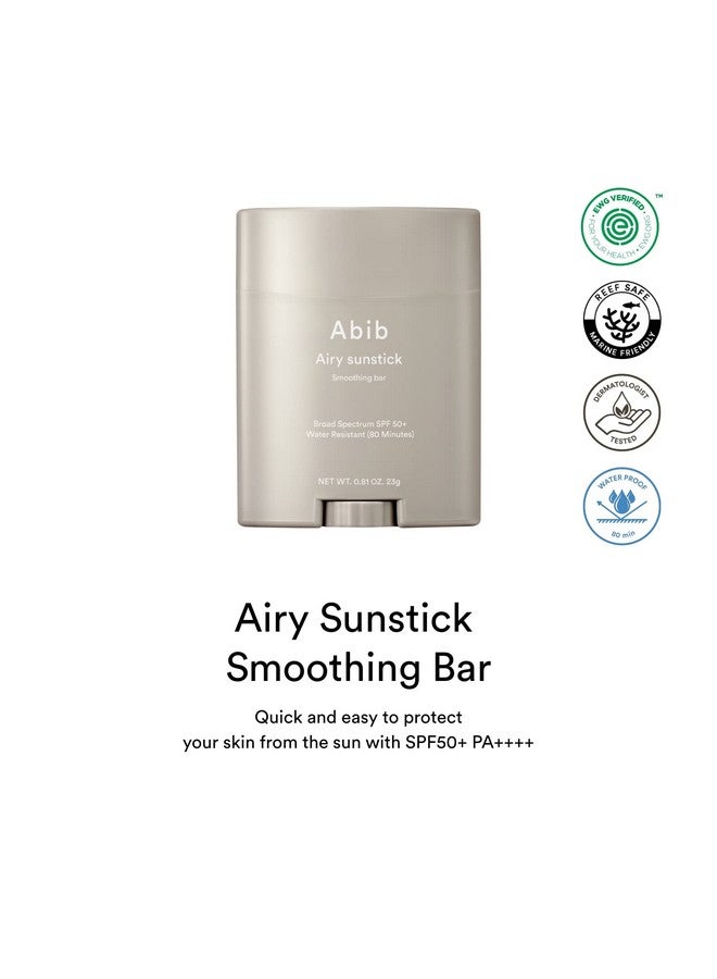 Bib Airy Sunstick Smoothing Bar Spf50 23G ; Sun Protection For Face And Body Sun Stick Nonsticky Smoothing Calming Sun Stick Sun Stick Bar