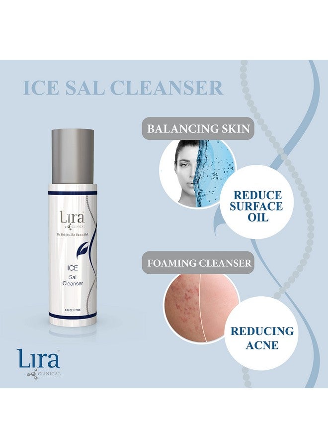 Ira Clinical Ice Sal Cleanser Cooling Facial Cleanser For Acne Treatment With Salicylic Acid Mastiha Peptides & Plant Stem Cells Face Wash For Oily & Acneprone Skin 6 Fl Oz