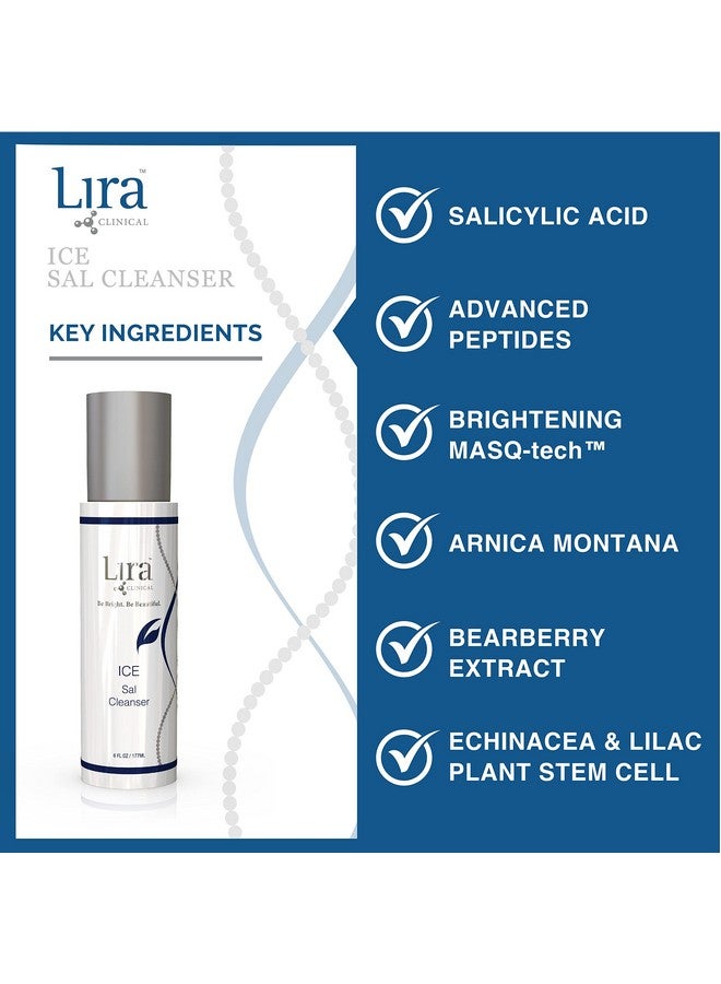 Ira Clinical Ice Sal Cleanser Cooling Facial Cleanser For Acne Treatment With Salicylic Acid Mastiha Peptides & Plant Stem Cells Face Wash For Oily & Acneprone Skin 6 Fl Oz