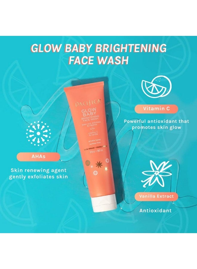 Acifica Beauty Glow Baby Brightening Daily Face Cleanser ; Exfoliate And Cleanse ; Vitamin C Aha Vanilla ; For All Skin Types ; Sulfate And Paraben Free ; Vegan And Cruelty Free ; Clean Skin Care