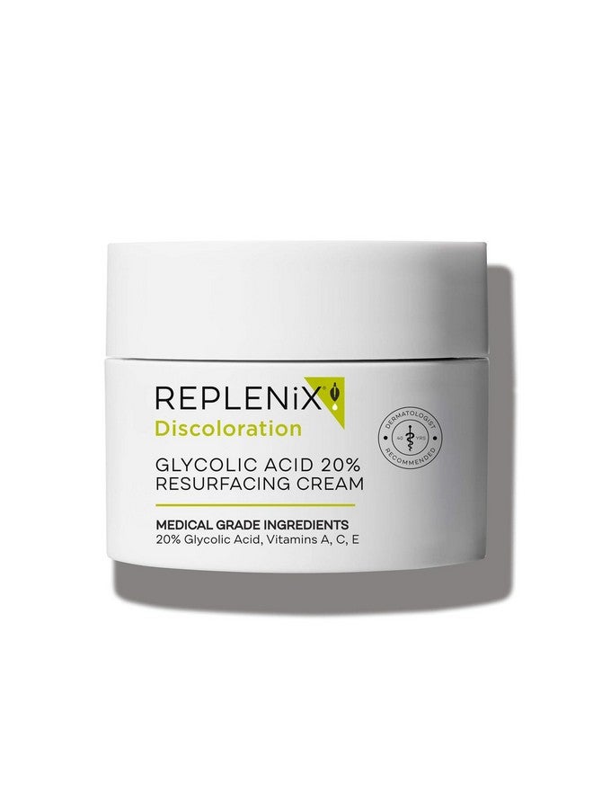 Eplenix Glycolic Acid 20% Resurfacing Cream Hydrating & Lightweight Medicalgrade Exfoliating Face Moisturizer For Skin Discoloration (1.7 Oz)