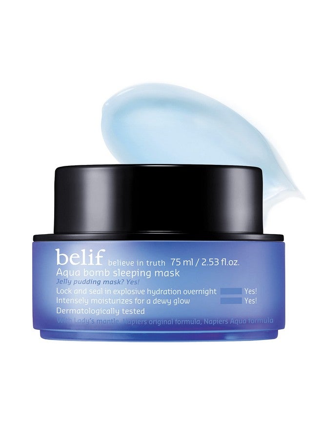 Elif Aqua Bomb Sleeping Mask ; Hydrating Herbs Rejuvenate Soothe & Replensihe Fatigued Skin ; Antioxidants & Antiinflammatory Moisturizing Face Mask ; Pore Minimizing Facial Skincare ; 2.53 Fl Oz