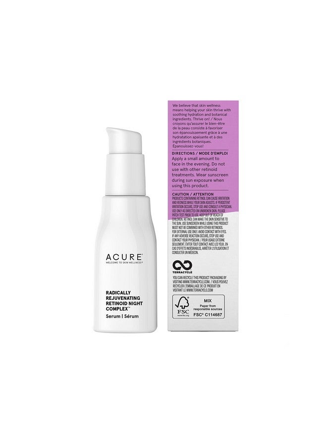 Cure Radically Rejuvenating Retinoid Overnight Complex 100% Vegan For Age Performance With Polyglutamic Acid & Plant Squalane Smoothes Complexion & Fights Wrinkles