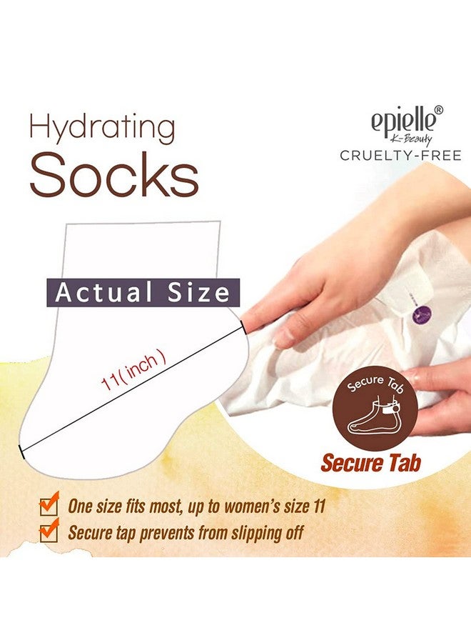 Pielle Hydrating Foot Masks (Socks 6Pk) For Foot Cracked And Dry Heel To Toe And Callus Spa Masks Shea Butter + Jojoba Oil + Vitamin E Moisturize Mothers Day Gifts