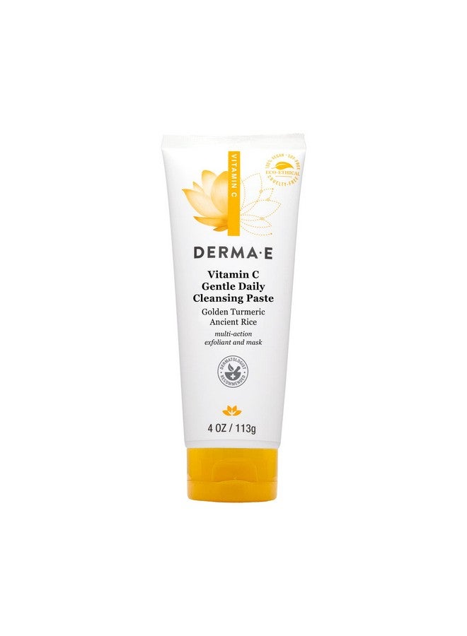 Ermae Vitamin C Gentle Daily Cleansing Paste Vitamin C Face Mask Or Cleanser With Turmeric Facial Mask Brightens & Clarifies 4.0 Oz