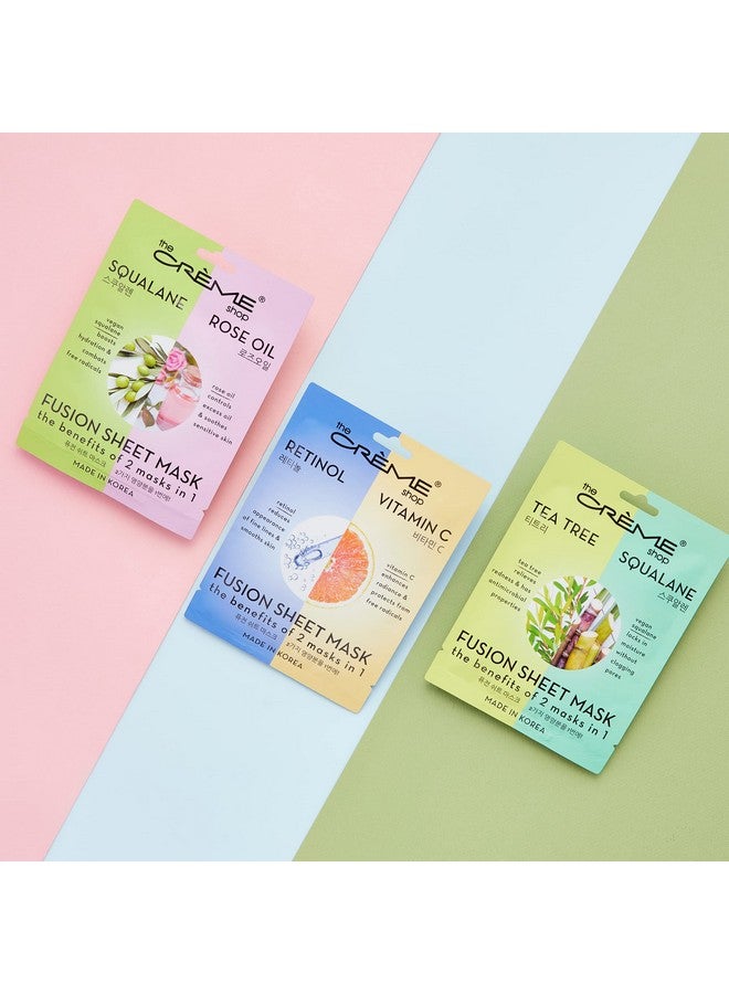 He Crème Shop Retinol & Vitamin C Fusion Sheet Mask Korean Sheet Mask Antiaging Face Mask Brightens And Plumps Skin Vitamin C Sheet Mask With Hyaluronic Acid And Retinol (5 Pack)