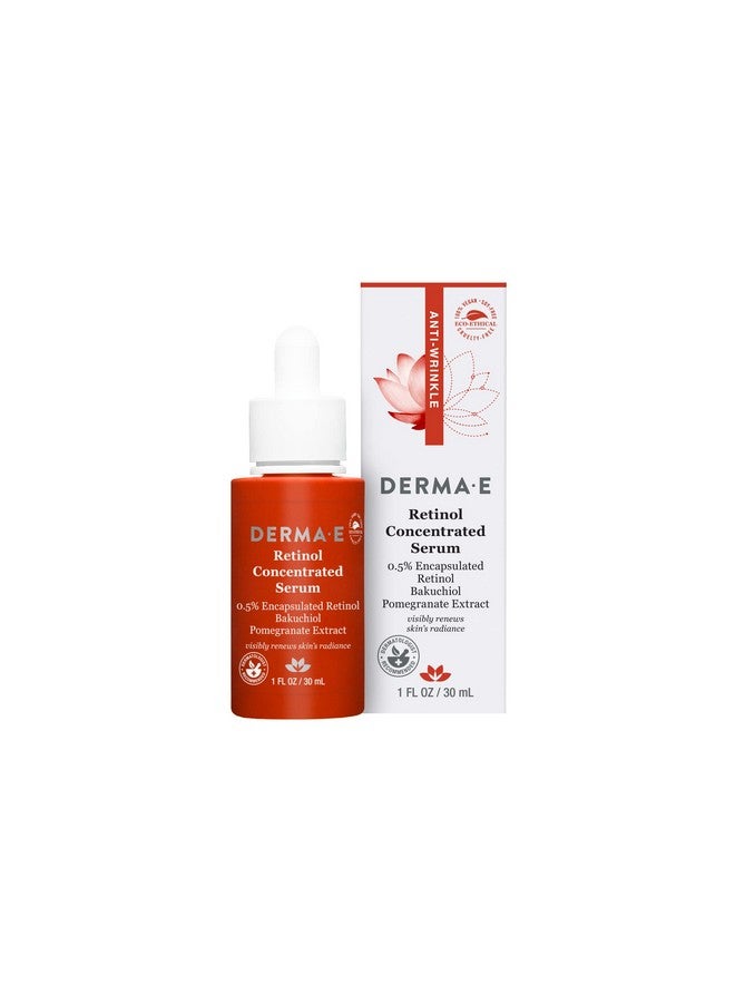 Derma E Retinol Concentrated Serum Antiaging Serum With Retinol Pomegranate Extract And Bakuchiol Face Serum With Timerelease Retinol For Fine Lines And Wrinkles 1 Fl Oz