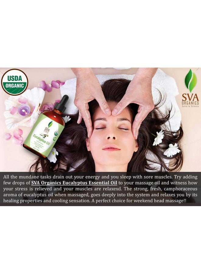 Va Organics Eucalyptus Essential Oil Organic 4 Oz Usda With Dropper 100% Pure Natural Undiluted Premium Therapeutic Grade Oil For Diffuser Aromatherapy Face Body & Hair Care