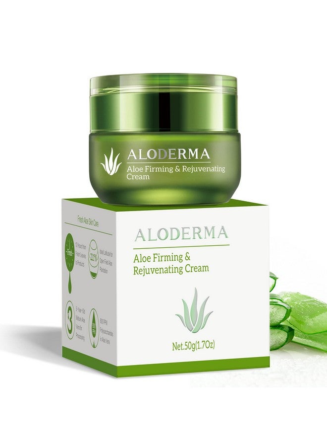 Loderma Firming Face Cream With 75% Organic Aloe Vera Face And Neck Firming Cream With Hyaluronic Acid & Vitamin E Aloe Renewing Skin Firming Cream Reduce Appearance Of Fine Lines And Wrinkles