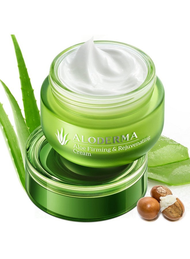 Loderma Firming Face Cream With 75% Organic Aloe Vera Face And Neck Firming Cream With Hyaluronic Acid & Vitamin E Aloe Renewing Skin Firming Cream Reduce Appearance Of Fine Lines And Wrinkles