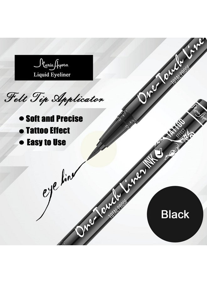 3Pcs Black Liquid Eyeliner Pen Setwaterproofsmudgeprooflongwearingflexible Tip Eye Liner For Women And Girls