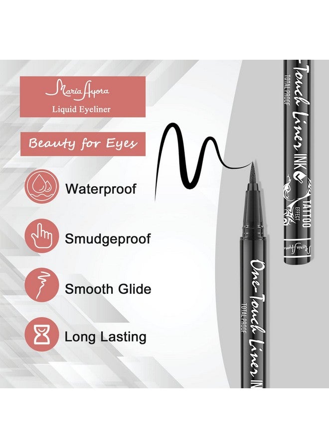 3Pcs Black Liquid Eyeliner Pen Setwaterproofsmudgeprooflongwearingflexible Tip Eye Liner For Women And Girls