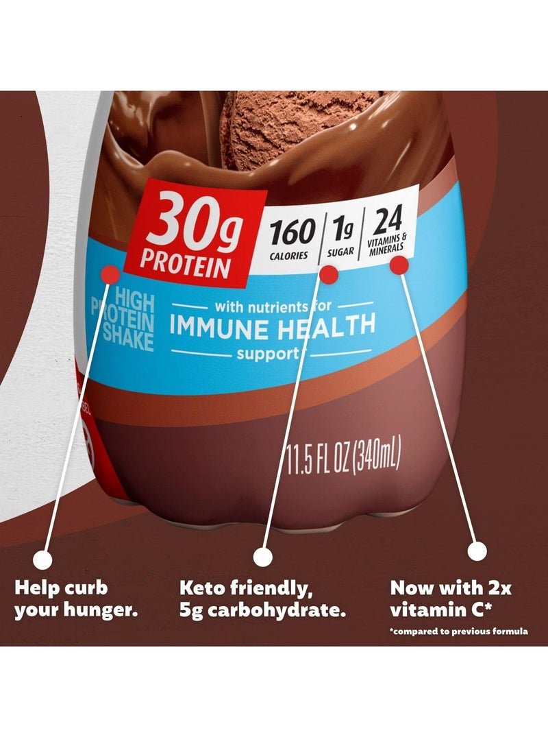 Protein Shake Chocolate 30g Protein 1g Sugar 24 Vitamins & Minerals 11.5 Fl Oz