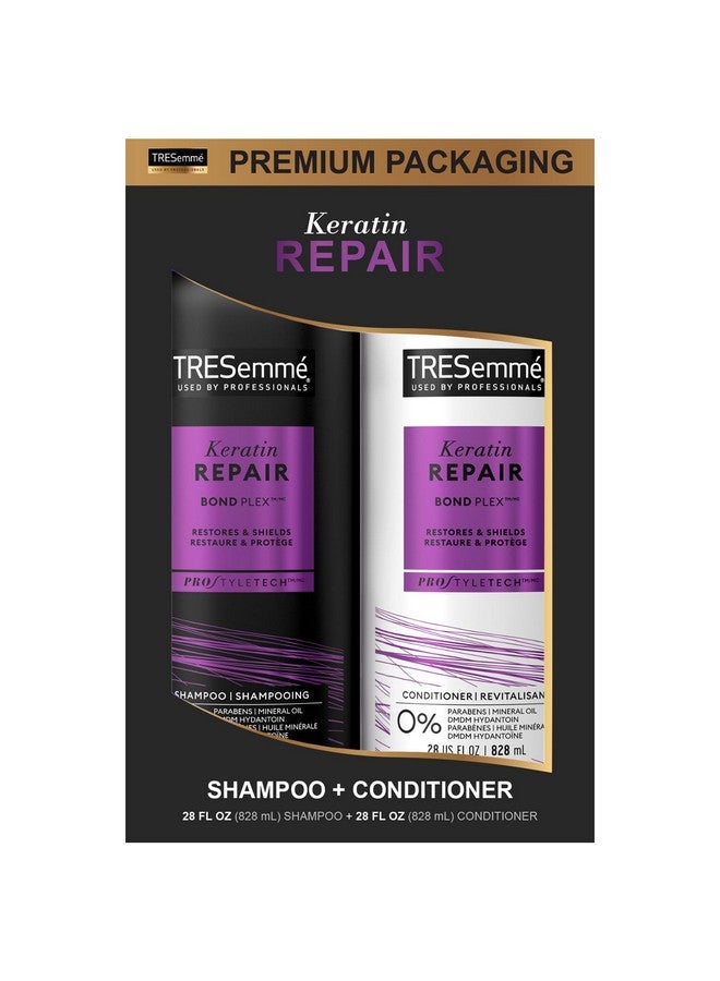 Tresemme Shampoo And Conditioner Set Keratin Hair Treatment Paraben And Sulfate Free Shampoo Safe For Colortreated Hair Deep Conditioner For Dry Damaged Hair Keratin Repair 28 Fl Oz (2 Piece Set)