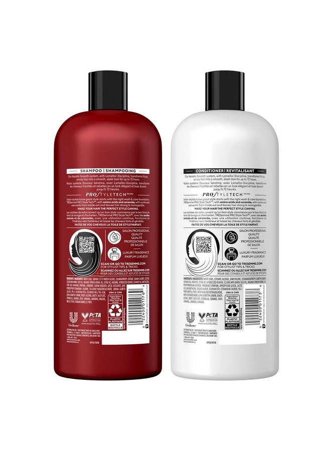 Tresemme Shampoo And Conditioner Set Keratin Smooth Antifrizz Hair Products Keratin Hair Treatment For Ultra Sleek Shiny Hair Curly Hair Detangler 28 Fl Oz (2 Piece Set)