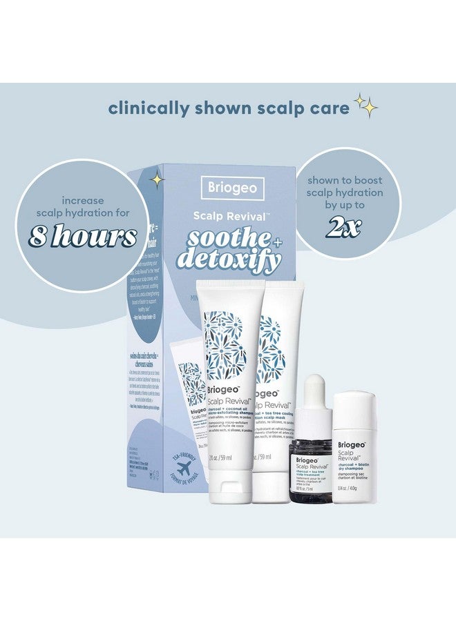 Riogeo Scalp Revival Soothe + Detoxify Hair Care Minis Kit Soothe A Dry Flaky Itchy Scalp Vegan Phalate & Parabenfree Travel Kit