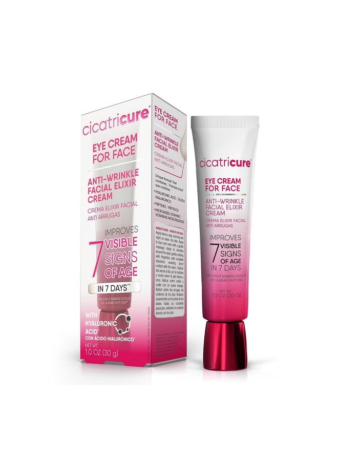 Icatricure Eye Antiwrinkle Cream For Face With Peptides And Micronized Vitamins For Fine Lines & Wrinkles Dark Circles And Eyes Bags ; Long Lasting Hydration Oilfree 1 Oz