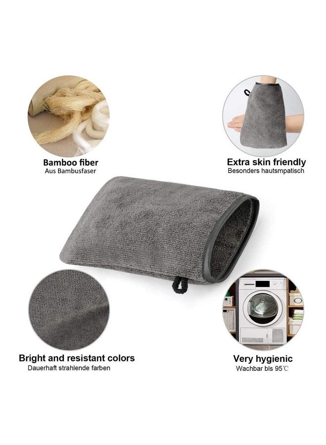 Hogary 10 Pack Microfiber Body Wash Mitts Soft Face Mitten Bath Spa Cloth Reusable Makeup Remover Mitt Gloves European Style Wash Cloth 6×8Inch (Grey)