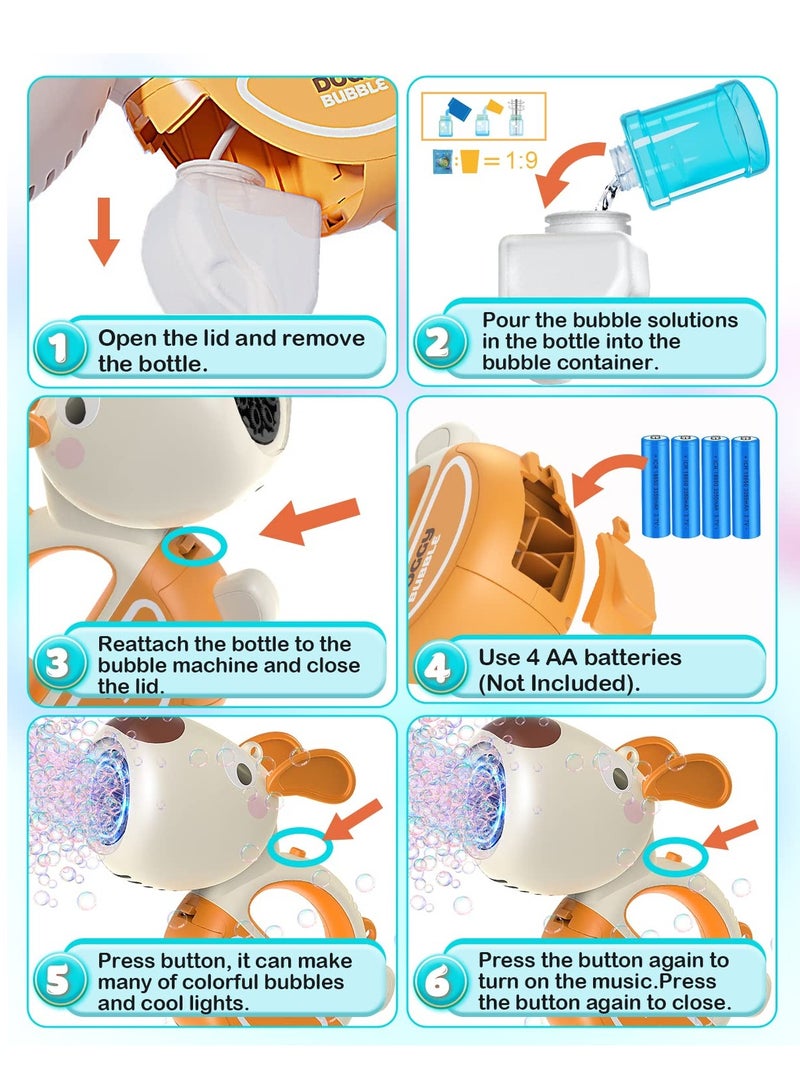 SYOSI Bubble Gun Blaster, Bubble Machine Gun Toys for Toddlers, Outdoor Bubble Gun with Music Lights for Kids, Adults Bubble Makers, Bubble Blaster Gun Bubble Blower Toy for Boys and Girls