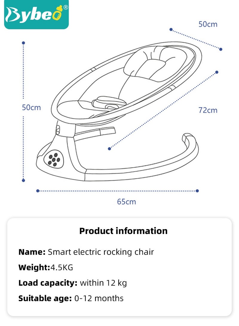 Baby Swing for Infant with a Dining Table, Portable Babies Rocker Chair, Electric Bouncer for Infants Boys Girls, 3 Seat Positions 5 Speeds, Bluetooth Music, 5 Point Harness Belt and Remote Control