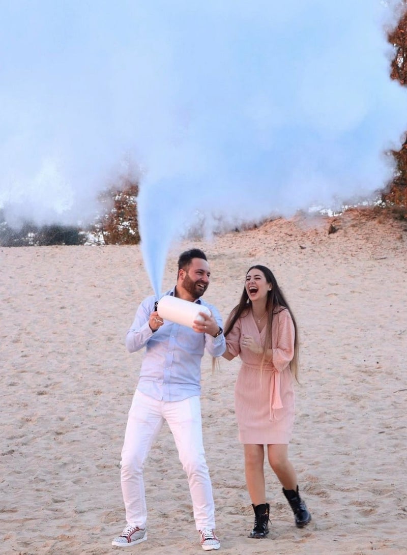 Gender Reveal Color Blaster | Gender Reveal Party | Party Events (1 kg, blue color in White Cylinder)