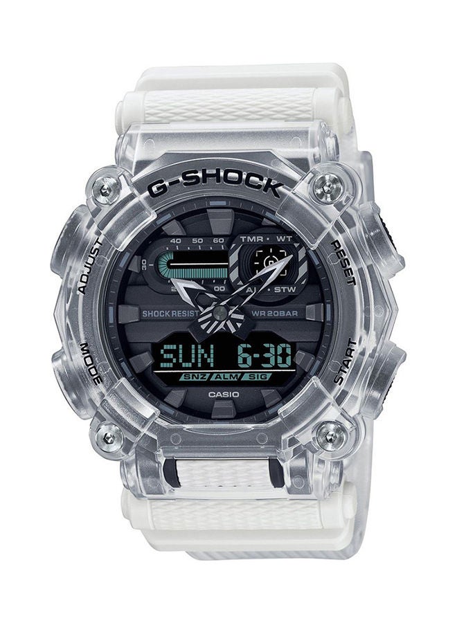 Men's Resin Strap Round Shape Analog & Digital Wrist Watch GA-900SKL-7ADR - 50mm - White