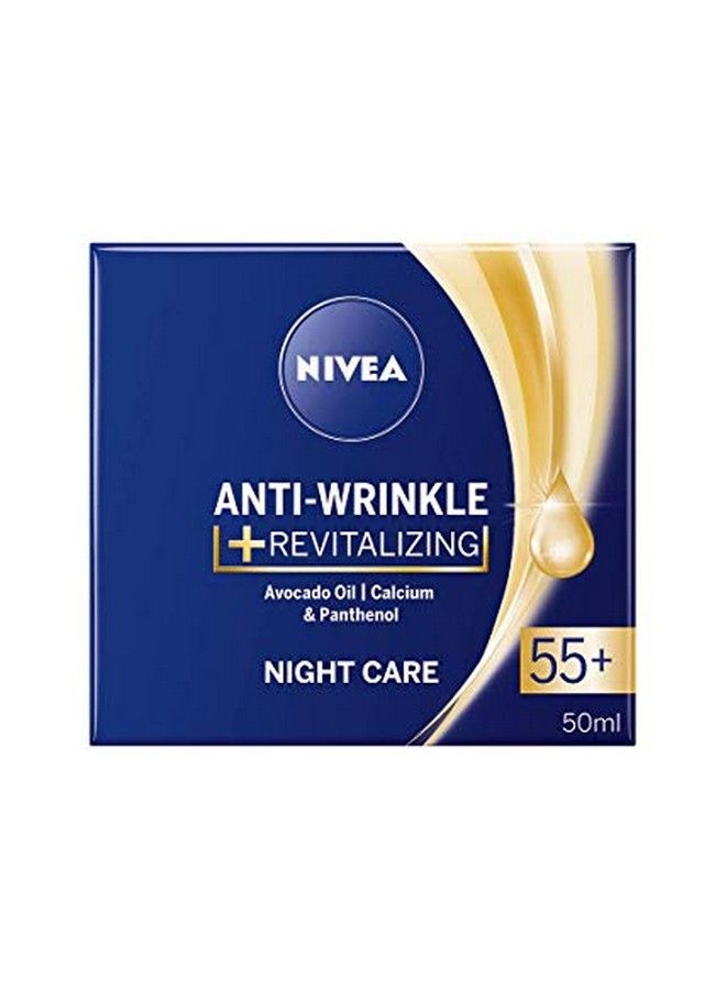 Antiwrinkle Revitalizing Night Care Face Cream Antiaging 55 With Avocado Oil Calcium And Panthenol 50Ml / 1.69 Oz