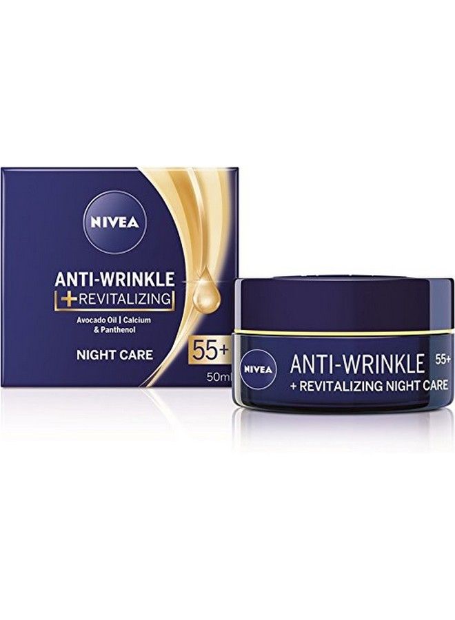 Antiwrinkle Revitalizing Night Care Face Cream Antiaging 55 With Avocado Oil Calcium And Panthenol 50Ml / 1.69 Oz