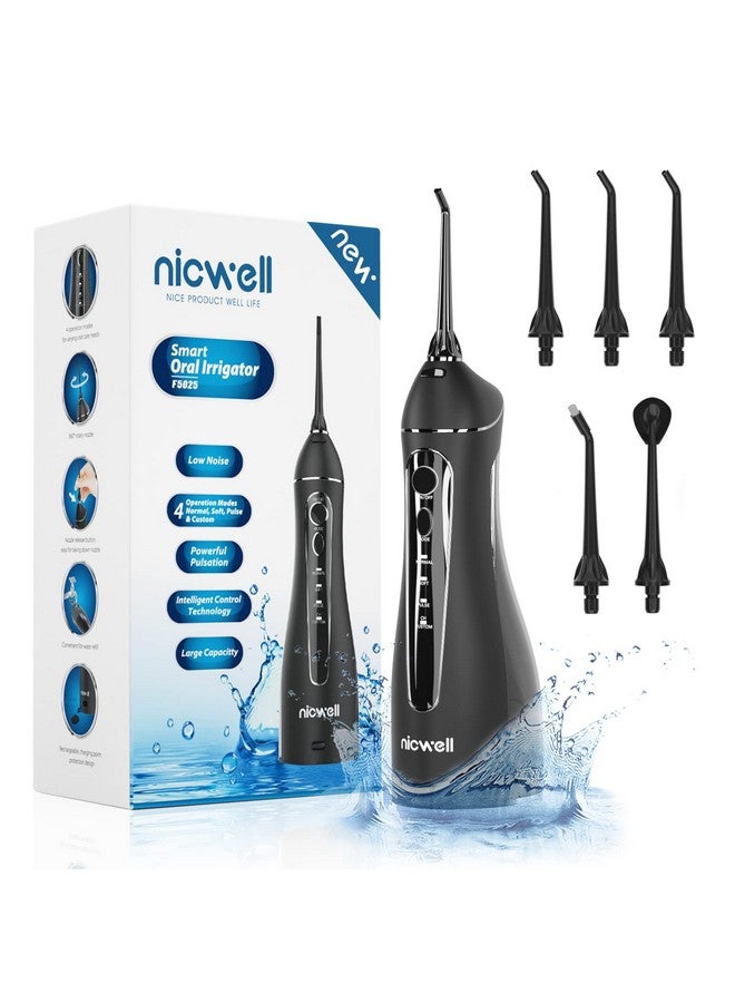 Icwell Water Dental Flosser Teeth Pick 4 Modes Dental Oral Irrigator Portable & Rechargeable Ipx7 Waterproof Personal Orthodontic Supplie Water Teeth Cleaner Picks For Home Travel