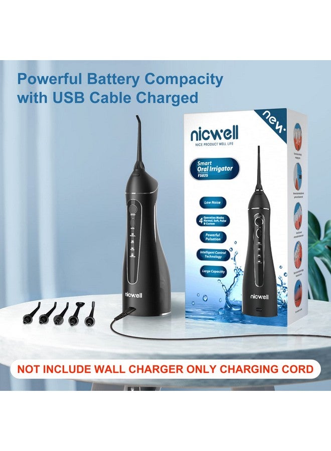 Icwell Water Dental Flosser Teeth Pick 4 Modes Dental Oral Irrigator Portable & Rechargeable Ipx7 Waterproof Personal Orthodontic Supplie Water Teeth Cleaner Picks For Home Travel