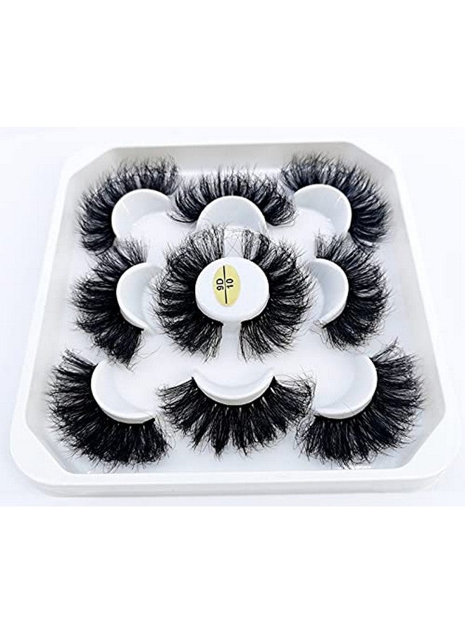 New 5 Pairs 25 Mm 3D Mink Lashes Bulk Faux With Custom Natural Mink Lashes Pack Short Wholesales Natural False Eyelashes （9D 10)