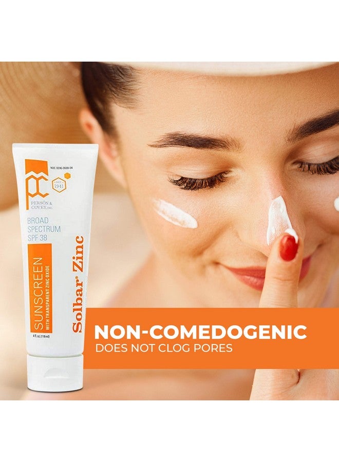 Olbar Sunscreen Zinc Unscented Transparent Cream Spf 38 4 Oz