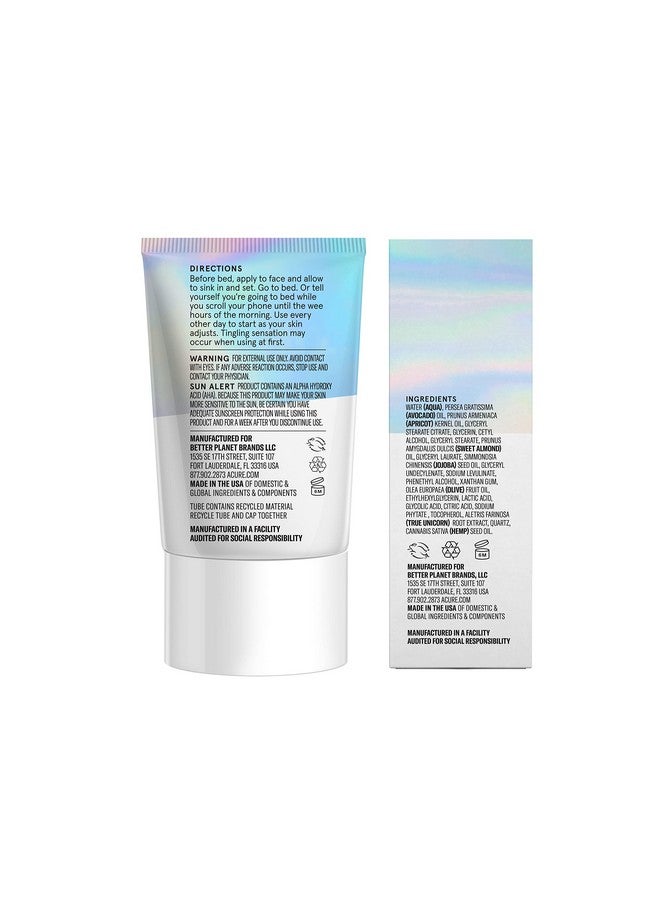 Cure Resurfacing Overnight Glycolic Treatment ; 100% Vegan ; Illuminating Dewy Glow ; Moonstone True Unicorn Root Glycolic & Lactic Refines Resurfaces & Improves Tone & Texture ; 1 Fl Oz