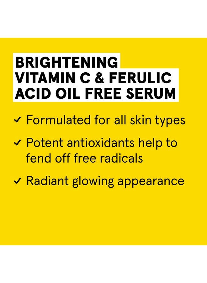 Cure Brightening Vitamin C & Ferulic Acid Serum ; Oil Free ; 100% Vegan ; For Brighter Appearance ; Shine Bright With Pineapple Extract & Matcha Tea ; All Skin Types ; 1 Fl Oz (Packaging May Vary)